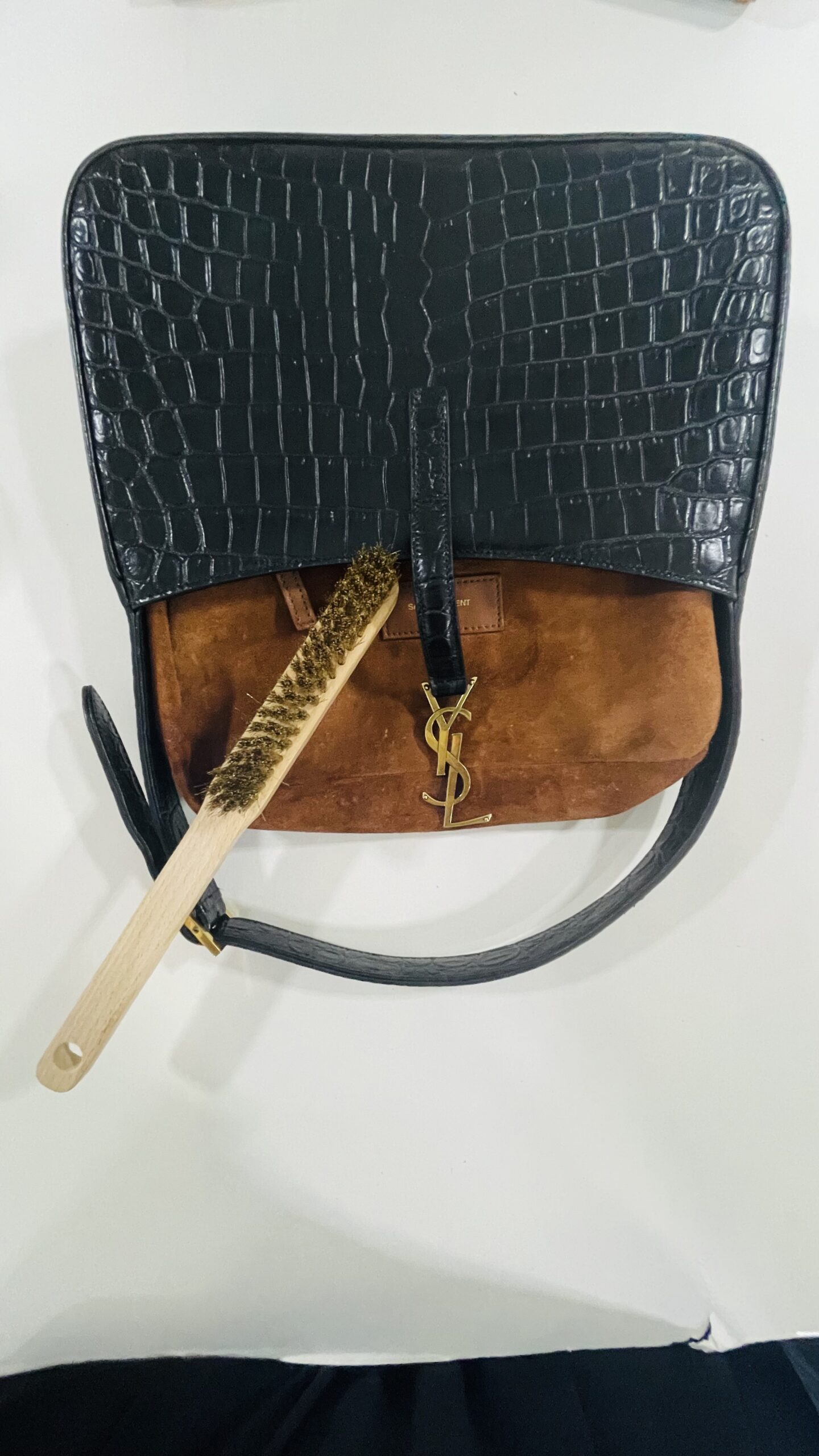 Yves Saint Laurent Black Purse with Gold